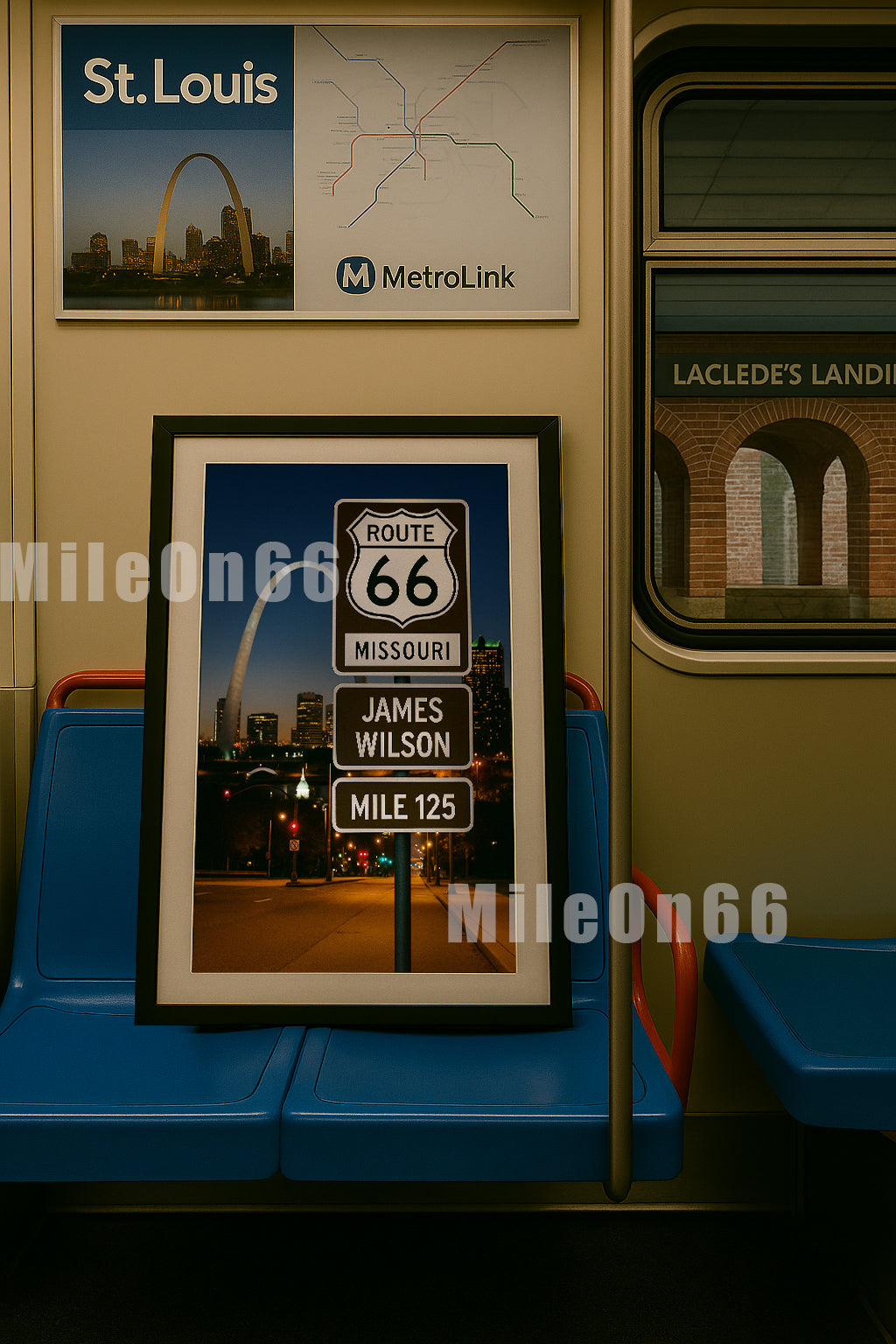 Own Mile #739 on Route 66 - Missouri Urban Edition (St. Louis Nightlight)