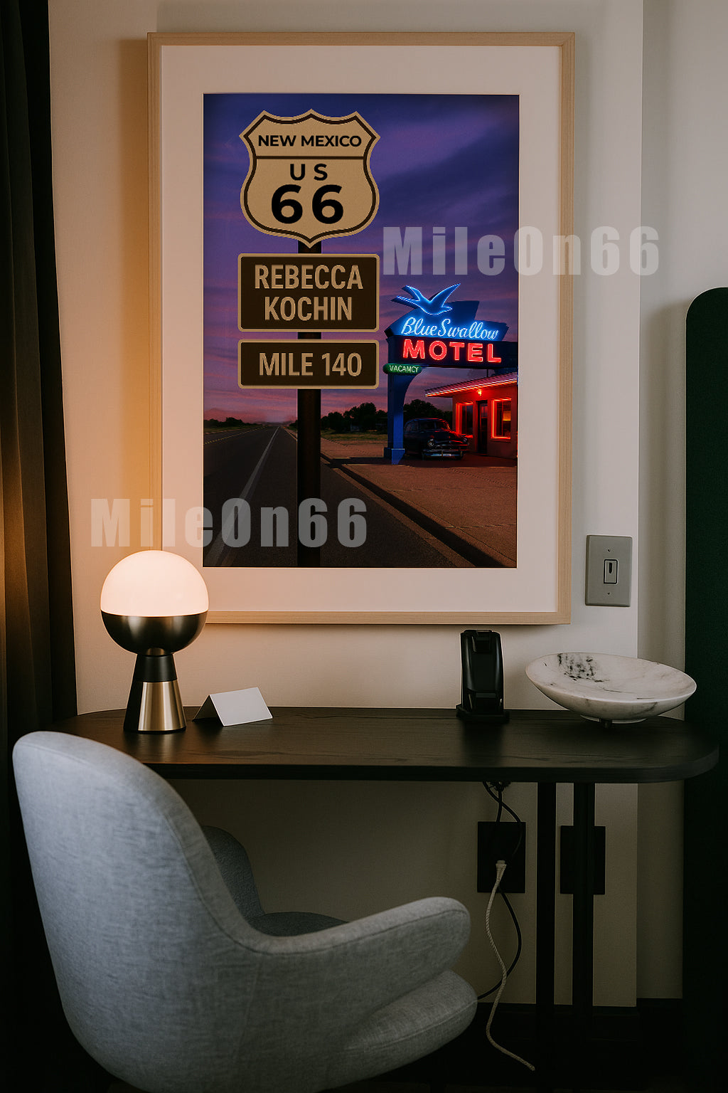 Own Mile #1426 on Route 66 - Eastern New Mexico Neon Nights Edition