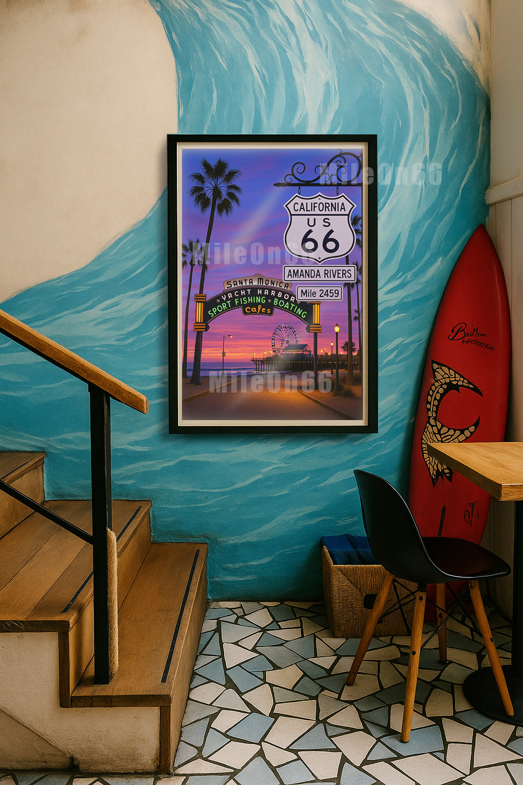 Own Mile #2440 on Route 66 - California Sunset Edition